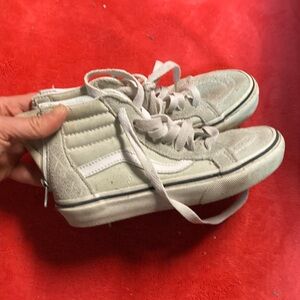 Classic Skate High-Top Sneakers in Light Gray